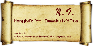 Menyhért Immakuláta névjegykártya